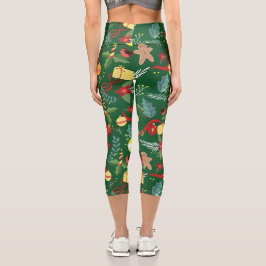 Weihnachtsmuster 5 capri leggings (Rückseite)