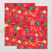 Weihnachtsmuster 6 dankeskarte (Vorne/Hinten)