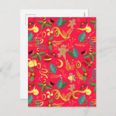 Weihnachtsmuster 6 feiertagspostkarte (Vorne/Hinten)