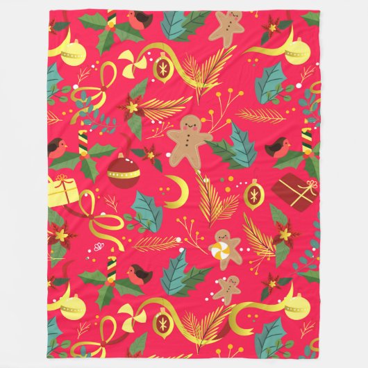 Weihnachtsmuster 6 fleecedecke (Vorderseite)