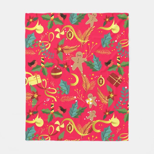 Weihnachtsmuster 6 fleecedecke (Vorderseite)