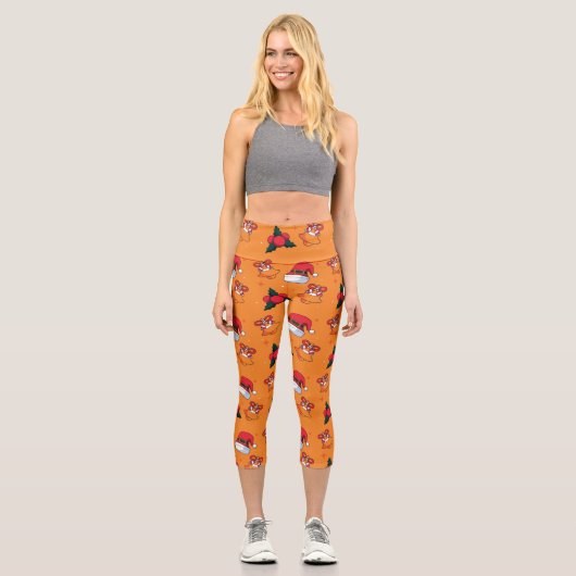 Weihnachtsmuster 90 capri leggings (Vorderseite)