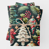 Weihnachtsmuster 9 Flachblatt Set von 3 Geschenkpapier Set (Beispiel)