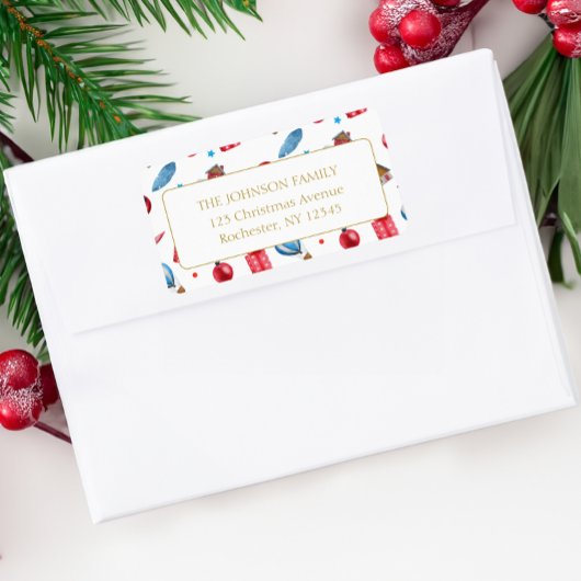 Weihnachtsmuster Adressaufkleber
