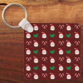 Weihnachtsmuster Aluminium Square Schlüsselanhänge Schlüsselanhänger (Vorderseite)
