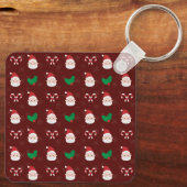 Weihnachtsmuster Aluminium Square Schlüsselanhänge Schlüsselanhänger (Rückseite)