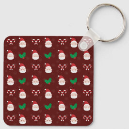 Weihnachtsmuster Aluminium Square Schlüsselanhänge Schlüsselanhänger