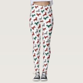 Weihnachtsmuster auf der Roten Flanell - Dackel Leggings