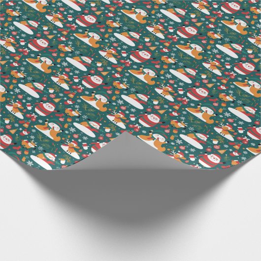 Weihnachtsmuster auf Fliesen Geschenkpapier (Ecke)