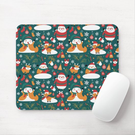 Weihnachtsmuster auf Fliesen Mousepad (Mit Mouse)