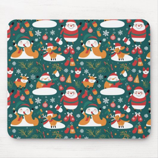 Weihnachtsmuster auf Fliesen Mousepad (Vorne)