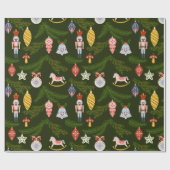 Weihnachtsmuster aus Baum und Holz Geschenkpapier (Flach)