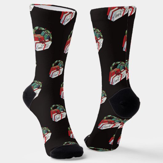 Weihnachtsmuster aus dem 19. Jahrhundert mit versc Socken (Gewinkelt)