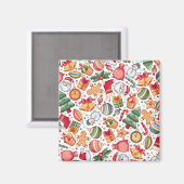 Weihnachtsmuster aus dem Jahrtausend, gutes Neues Magnet (Vorderseite/Rückseite)