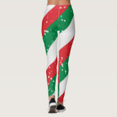 Weihnachtsmuster aus Grün und Rot Leggings (Rückseite)