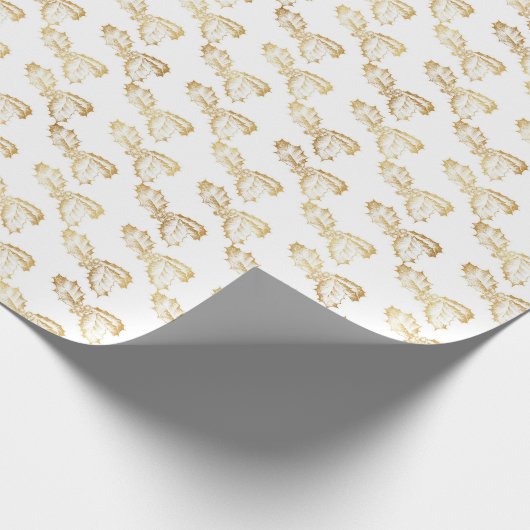 Weihnachtsmuster aus heiligen Blätter und Berries Geschenkpapier (Ecke)