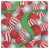 Weihnachtsmuster aus roten und gestreiften Kugeln Stoff (Muster)