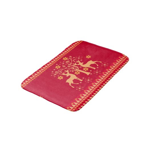 Weihnachtsmuster Badematte (Schrägansicht)