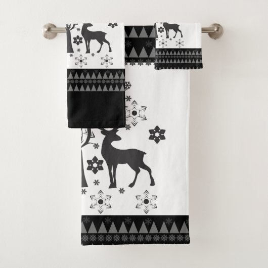 Weihnachtsmuster Badhandtuch Set (Insitu)
