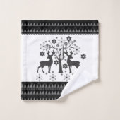 Weihnachtsmuster Badhandtuch Set (Waschlappen)