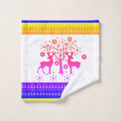 Weihnachtsmuster Badhandtuch Set (Waschlappen)