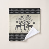 Weihnachtsmuster Badhandtuch Set (Waschlappen)