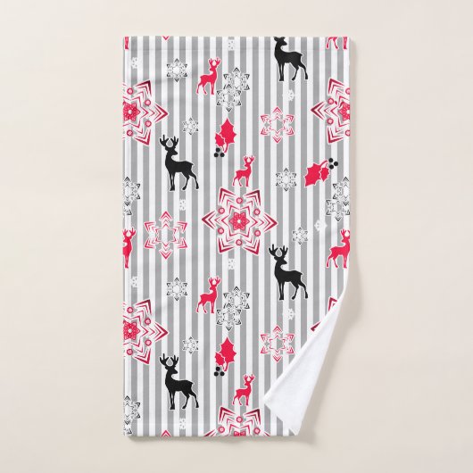 Weihnachtsmuster Badhandtuch Set (Handtuch)