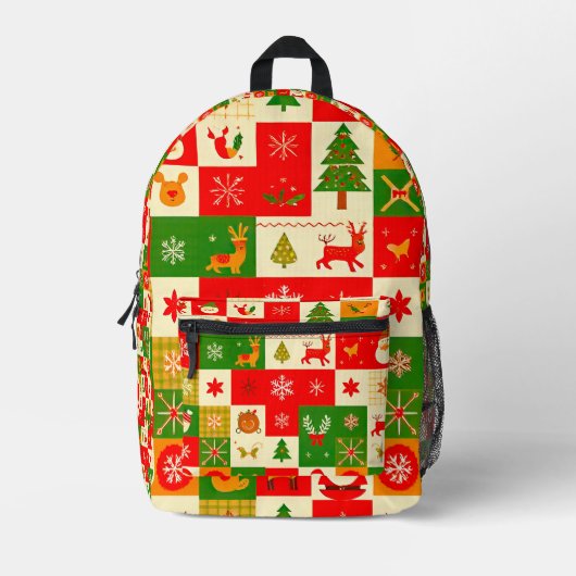 Weihnachtsmuster Bedruckter Rucksack (Vorderseite)
