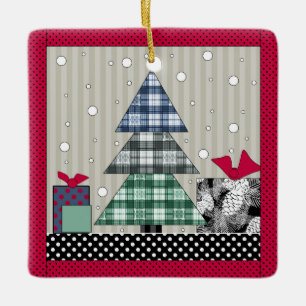 Weihnachtsmuster, Bekleidung, Neues Jahr, Weihnach Keramikornament