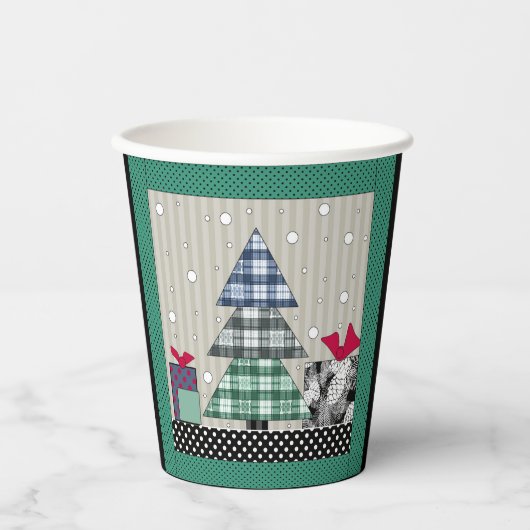 Weihnachtsmuster, Bekleidung, Neues Jahr, Weihnach Pappbecher (Vorderseite)