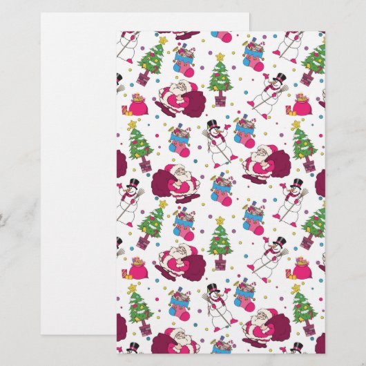 Weihnachtsmuster Briefpapier (Vorne/Hinten)