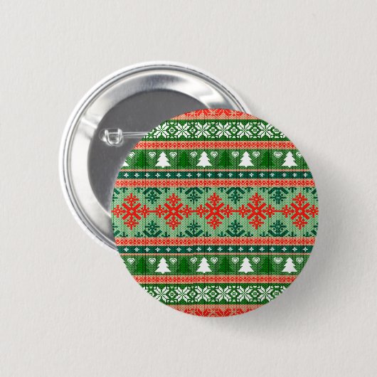Weihnachtsmuster Button (Vorne & Hinten)