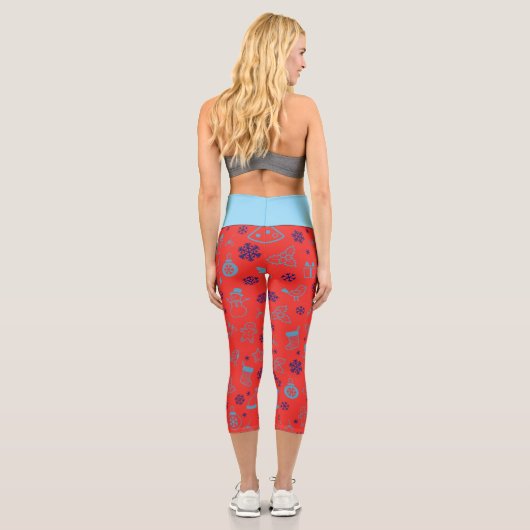Weihnachtsmuster Capri Leggings (Rückseite)
