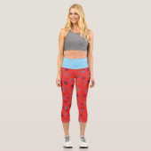 Weihnachtsmuster Capri Leggings (Vorderseite)