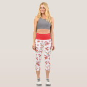 Weihnachtsmuster Capri Leggings (Vorderseite)