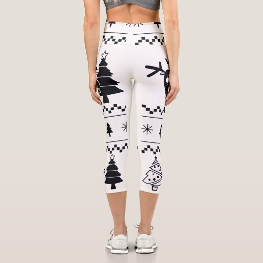 Weihnachtsmuster Capri Leggings (Rückseite)