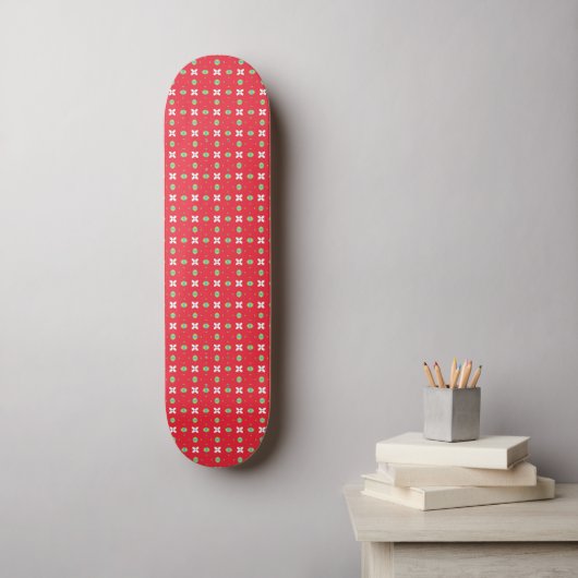 Weihnachtsmuster Charm 02 - Skateboard (Wandkunst)