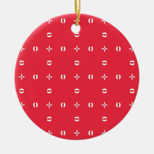 Weihnachtsmuster Charm 09 -  Keramik Ornament