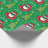 Weihnachtsmuster der Alien Geschenkpapier (Ecke)