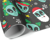 Weihnachtsmuster der Alien Geschenkpapier (Rolleneckpunkt)