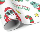 Weihnachtsmuster der Alien Geschenkpapier (Rolleneckpunkt)