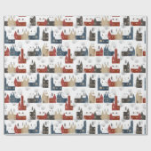 Weihnachtsmuster der Gebäude im Winter Geschenkpapier (Flach)