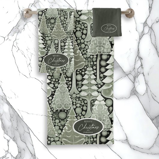 Weihnachtsmuster der Grünen Erde#6 ID1009 Badhandtuch Set