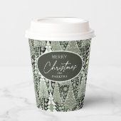 Weihnachtsmuster der Grünen Erde#6 ID1009 Pappbecher (Vorderseite)