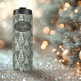 Weihnachtsmuster der Grünen Erde#6 ID1009 Thermosbecher