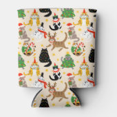 Weihnachtsmuster der Katzen Dosenkühler (Vorderseite)