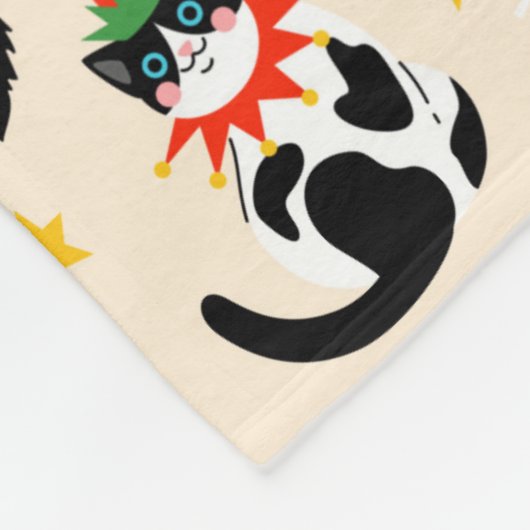 Weihnachtsmuster der Katzen Fleecedecke (Ecke)