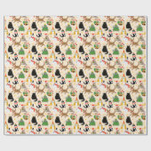 Weihnachtsmuster der Katzen Geschenkpapier (Flach)