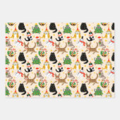 Weihnachtsmuster der Katzen Geschenkpapier Set (Vorderseite)