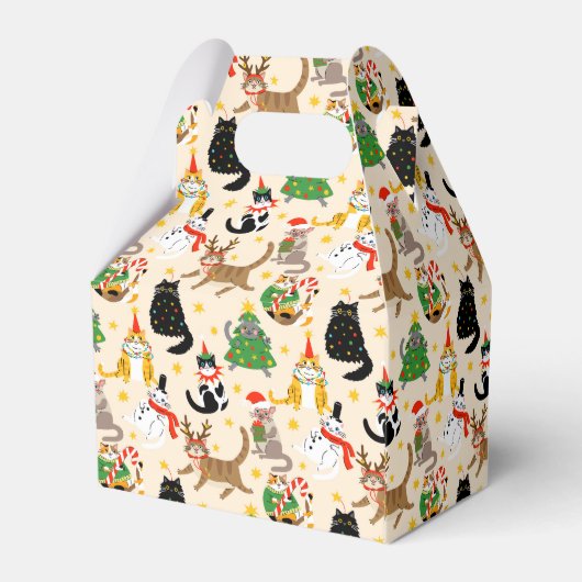 Weihnachtsmuster der Katzen Geschenkschachtel (Rückseite)